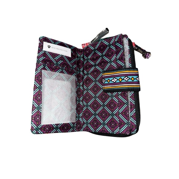 New Vera Bradley Iconic RFID Combo Wristlet Wallet Vines Floral Zip Women's - Picture 4 of 6